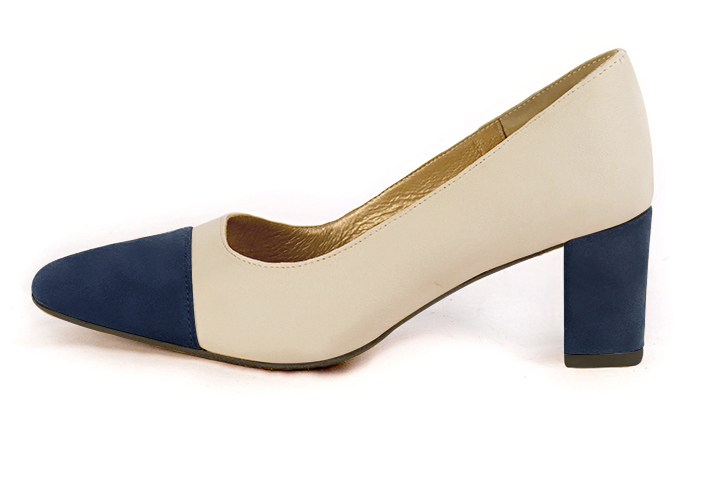 Escarpin habillé bleu marine et blanc ivoire | Escarpin classique